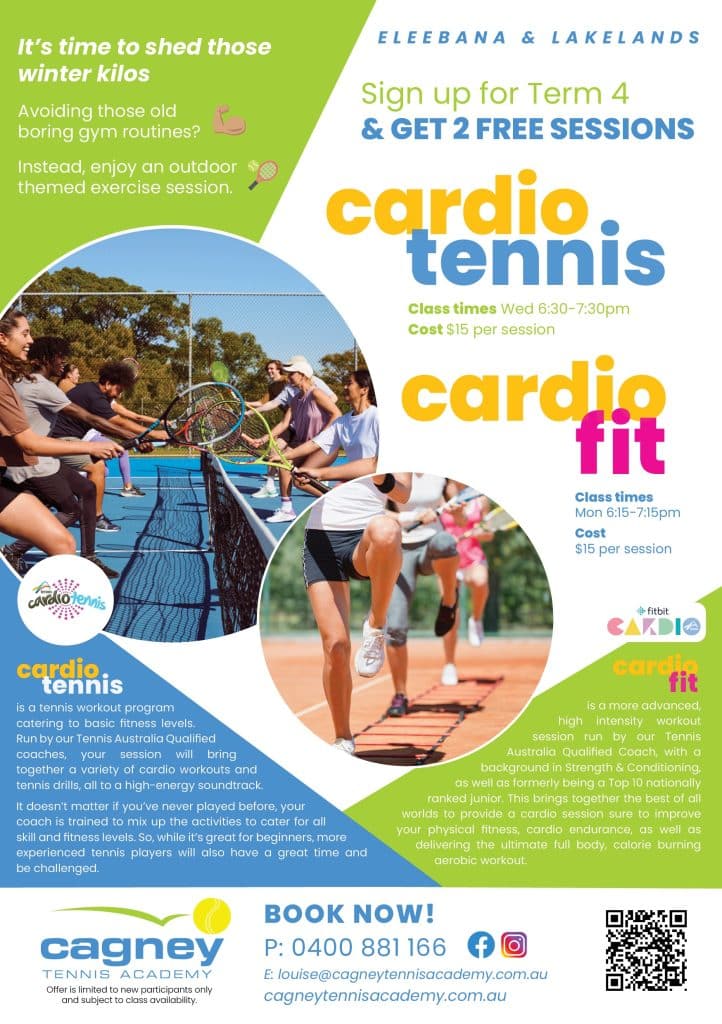 Cardio Tennis & Cardio Fit Flyer - T4 2023
